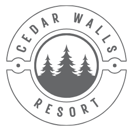 website logo for cedar walls resort